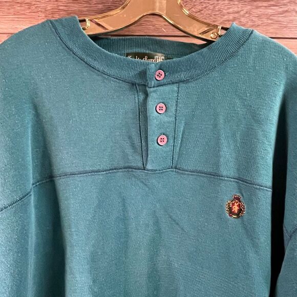 Knights of the Round Table Men’s Teal Henley Sweatshirt Size XL - Picture 5 of 7